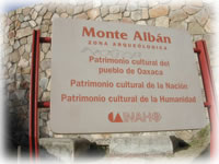 sign for Monte Alban, Mexico
